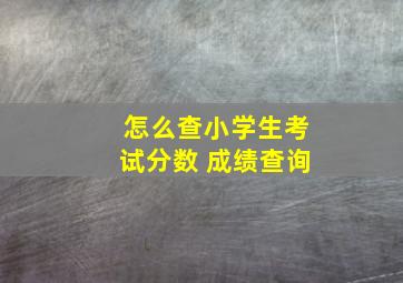 怎么查小学生考试分数 成绩查询